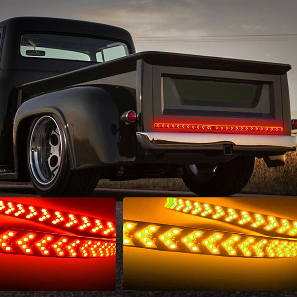 

1 Piece LED Tailgate Light Bar DC 12V Red Amber Pickup Turn Signal Brake Truck Container Cargo Strip RV SUV