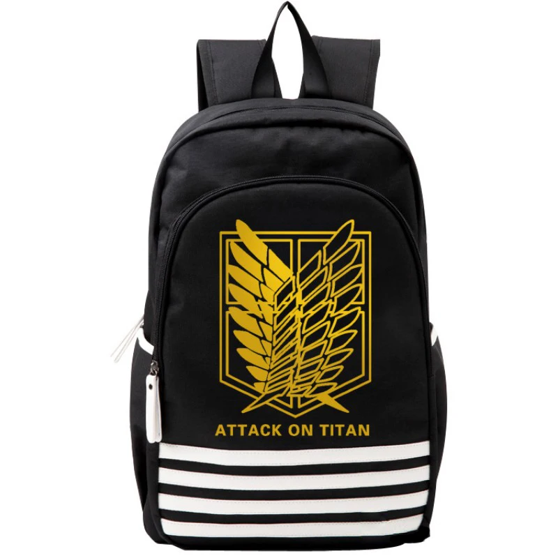 Attack on Titan Black Gold Pattern Men Student Backpack School Bag Teenager Bookbag Rucksack Travel Bags Purse Back Pack for Boy |