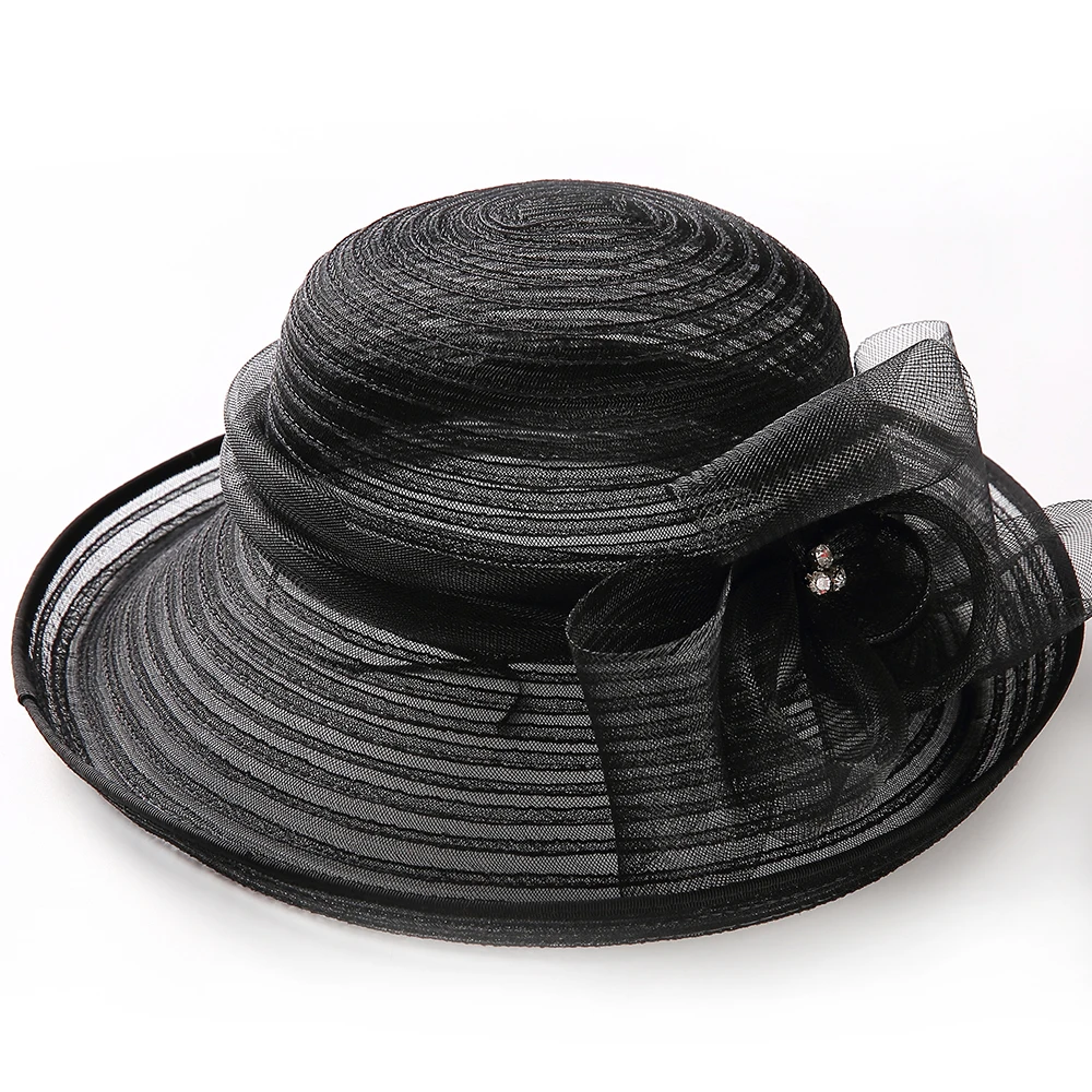 Женская Соломенная шляпка-бантик Fedoras элегантная королевская Свадебная шляпка