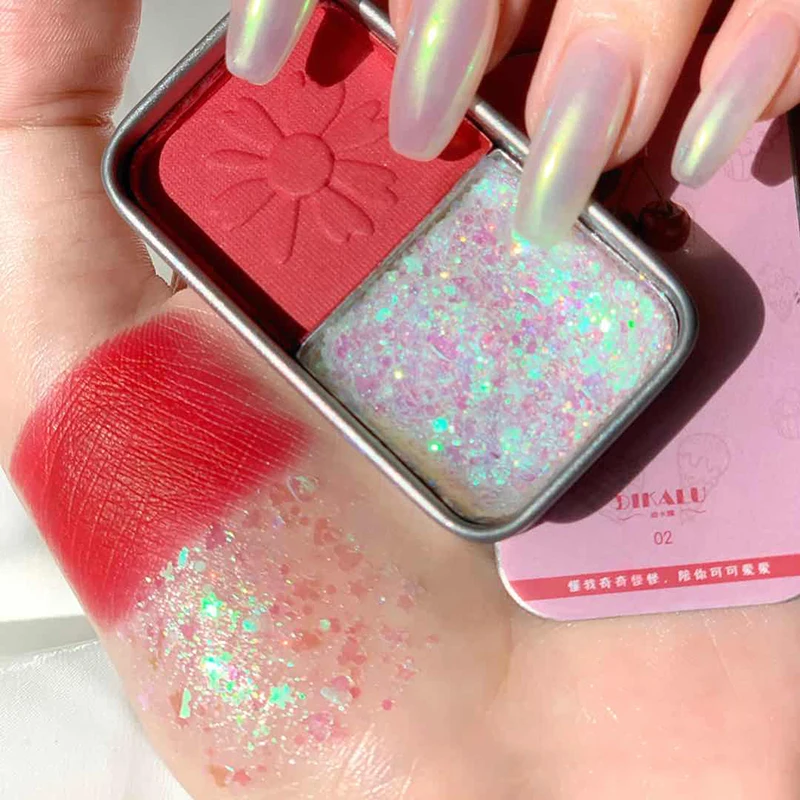 Матовые тени для век 2 цвета с блестками Перламутровые Свадебная вечеринка