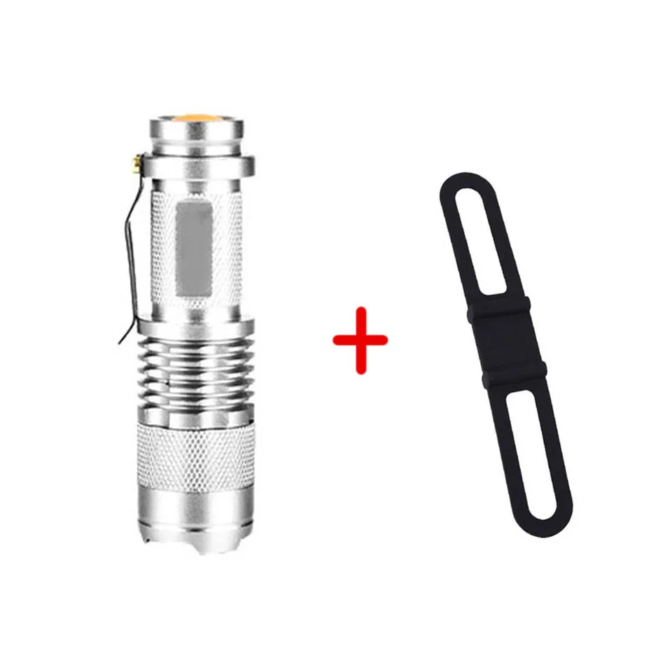 Silver ZOOM Bicycle Light 7w 2500 Lumen 3 Mode Bike Flashlight Q5 LED Cycling Front Light Bike lights Lamp Torch Waterproof - Цвет: Silver