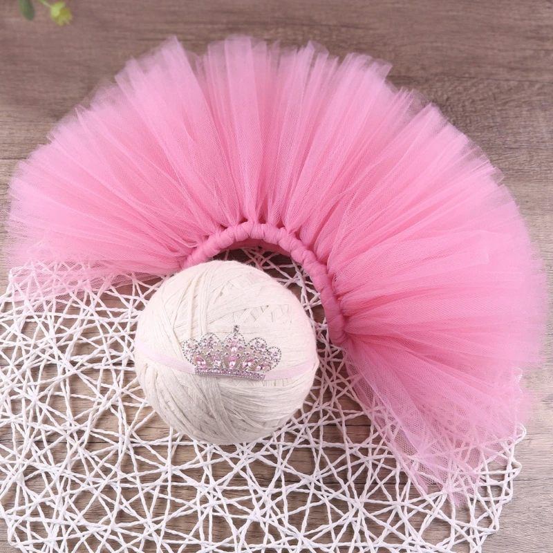 

Baby Mesh Tutu Dress Headband Set Newborn Photography Props Clothes Headdress Kit for Infants Photo Shooting D7WF