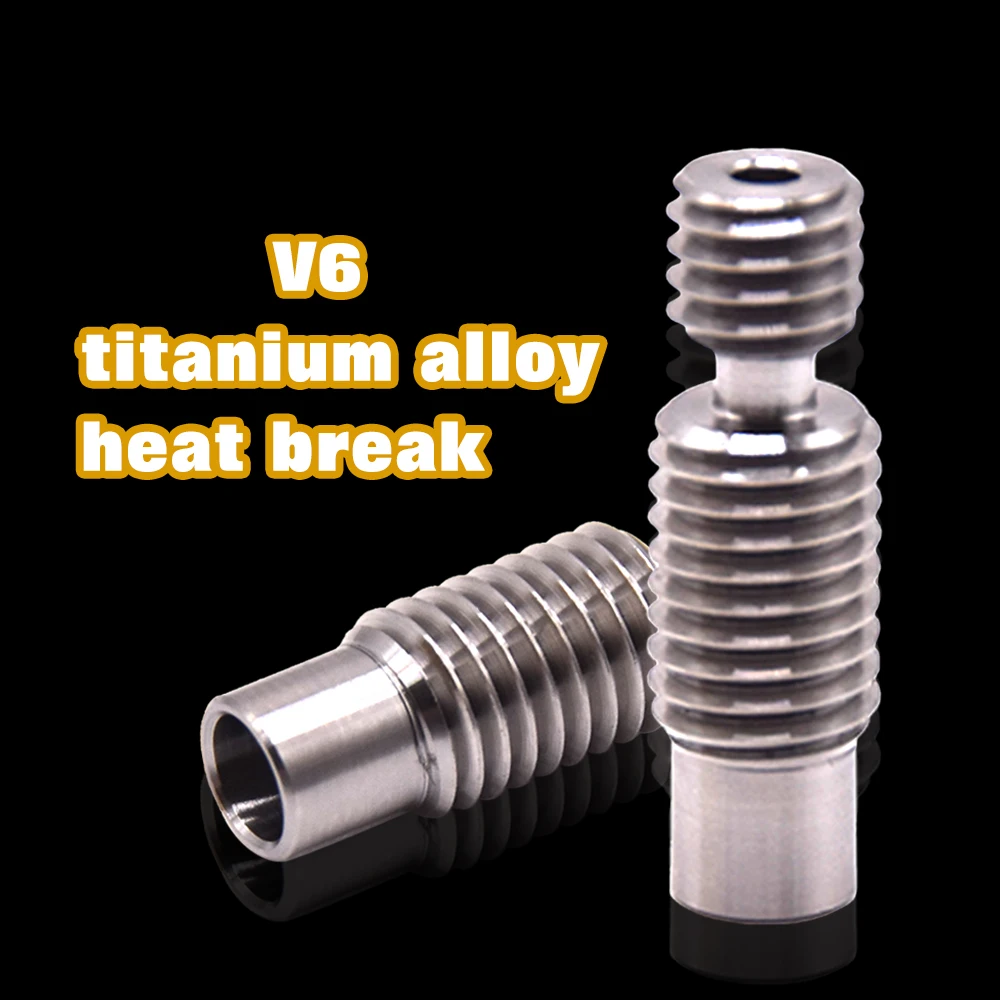 

V6 Titanium Alloy Heat break TC4(Grade5) All-Metal NF 3D Printer Nozzle Throat for 1.75mm/3.00 Hotend E3D V6 heater block