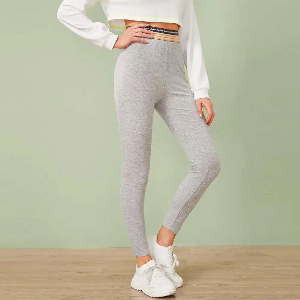 Повседневные однотонные женские спортивные Леггинсы дышащие повседневные