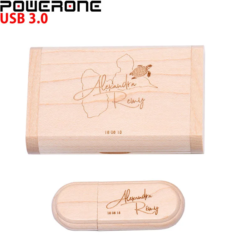 USB флеш накопитель POWERONE в деревянной коробке 4/8/16/32/64 ГБ|wooden usb|pendrive 8gbusb 3.0 |