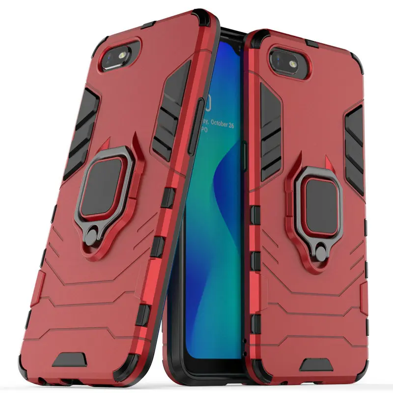 Бронированный чехол с 3D кольцом для Oppo A1k CPH1923 Realme C2 rmx1944 автомобильный держатель