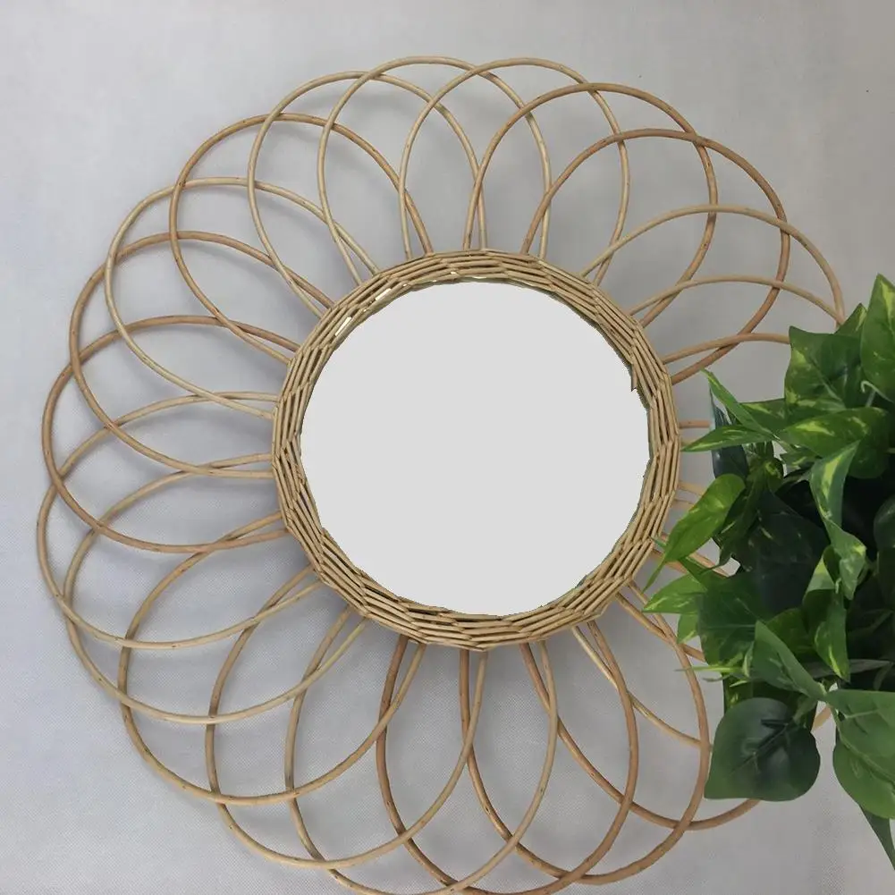 Подвесное настенное зеркало с бахромой круглое украшение для квартиры гостиной