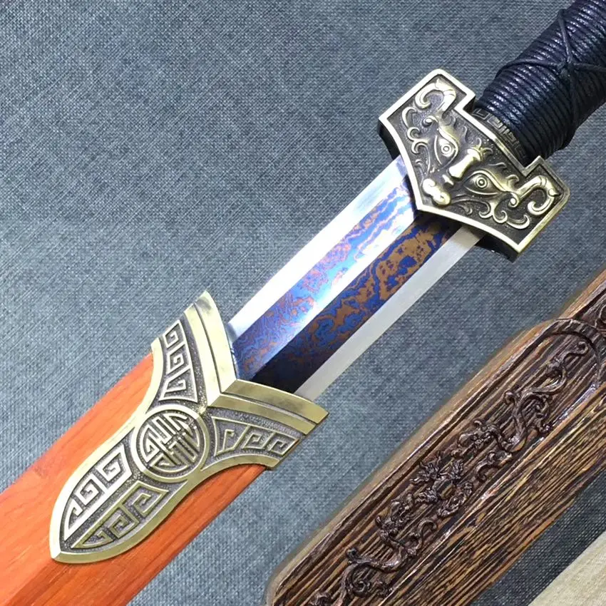 Меч китайской династии Хань закаленное лезвие из 608 венных стальных лезвий WUSHU