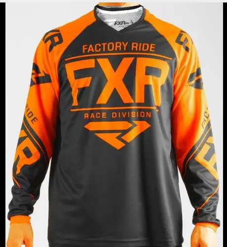 

2021 FXR MTB MotoCross Jersey MX BMX Off-Road Motorcycle Racing Long Sleeve T-shirt for Yamaha Moto GP Racing Wear Black Jersey