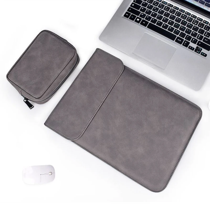 

Soft PU Leather Laptop Sleeve For Macbook Air Pro 13 14 15 inch Laptop Bag 13.3 Notebook Tablet Case For Xiami DELL Lenovo Cover