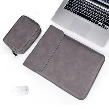 Soft PU Leather Laptop Sleeve For Macbook Air Pro 13 14 15 inch Laptop Bag 13.3 Notebook Tablet Case For Xiami DELL Lenovo Cover