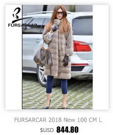 FURSARCAR, модный роскошный женский коричневый натуральный мех норки, зимний жилет для женщин, натуральный мех, женский жилет