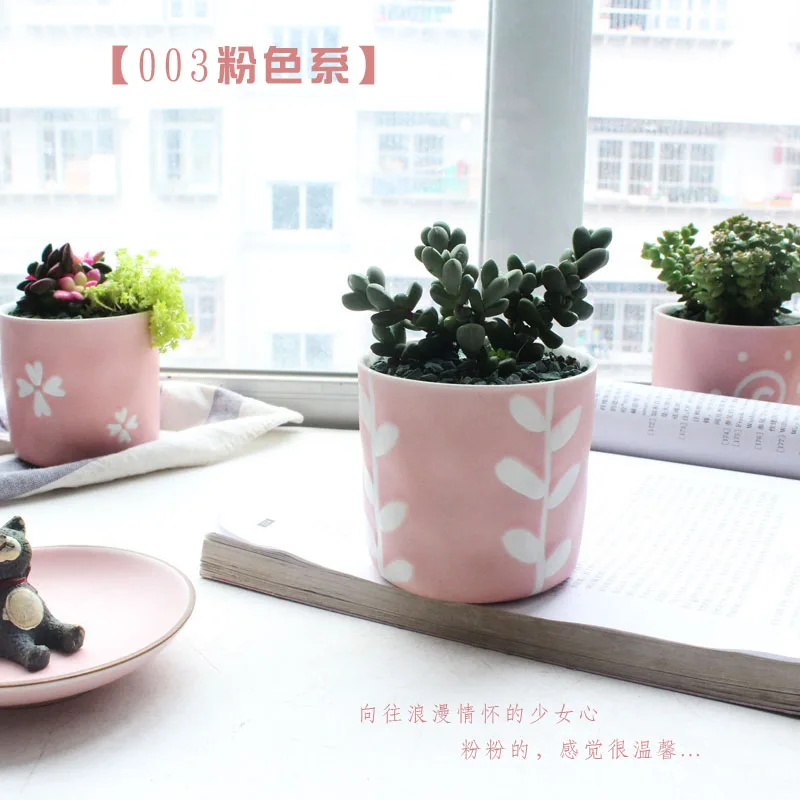 Розовая девушка сердце ручная роспись фототкань суккулент линии цветочный