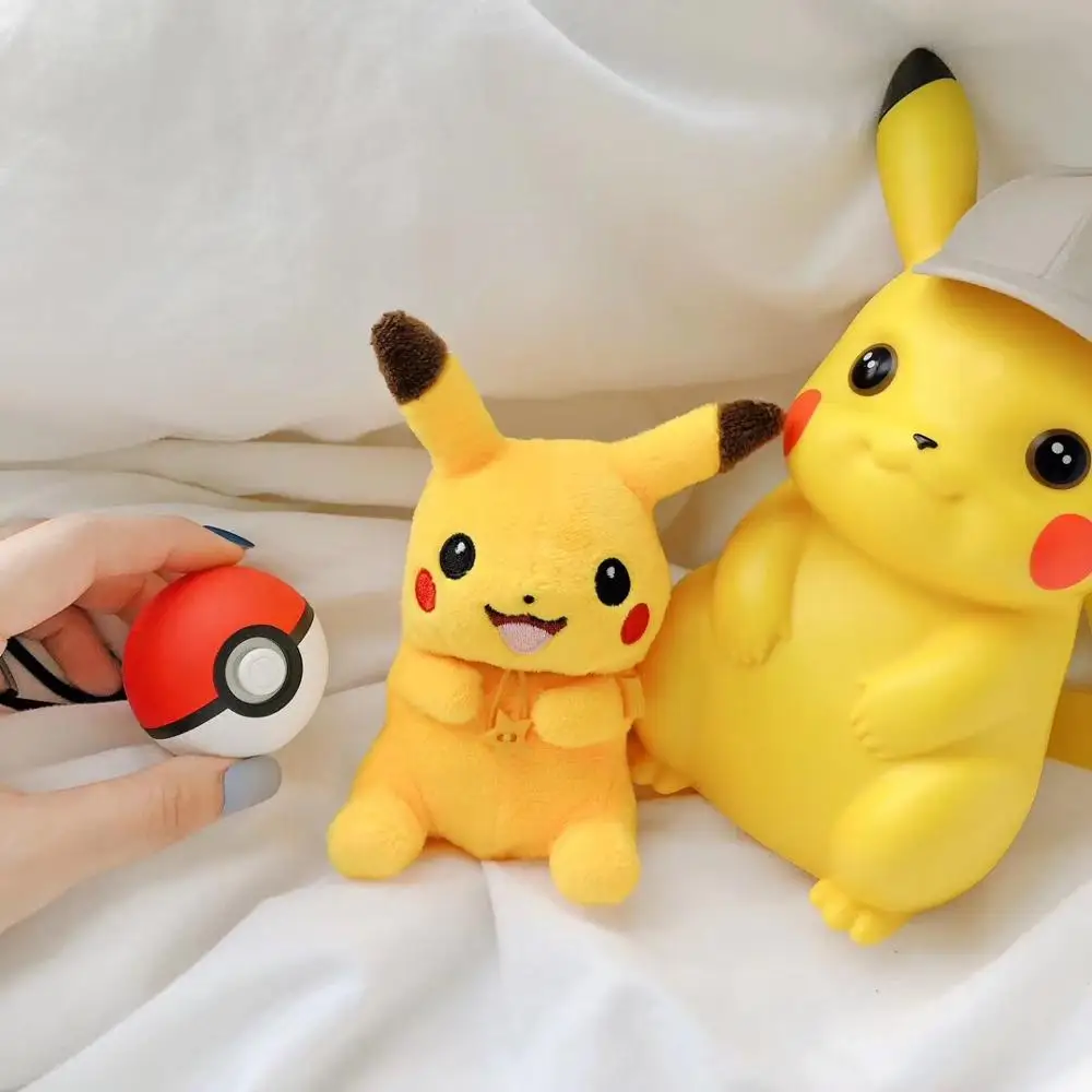 Чехол Pompom Pokemon для Airpods 2 милые плюшевые куклы Пикачу защитный чехол для Apple Airpods Беспроводные наушники с крючком