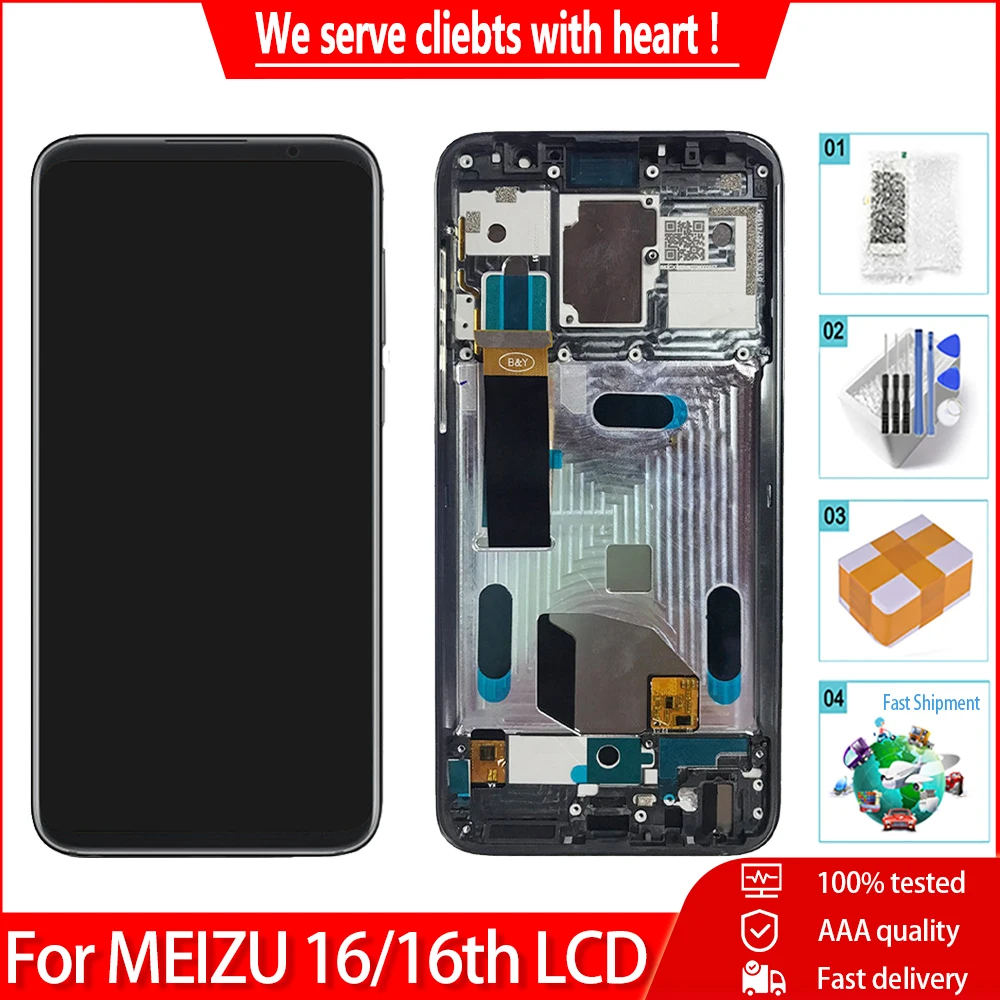 TFT новый дисплей для Meizu 16 16th ЖК-кодирующий преобразователь сенсорного экрана в
