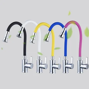 Силикагель нос в любом направлении вращающийся кухонный кран холодный и горячий черный синий смеситель для воды красный кухонный кран с одной ручкой