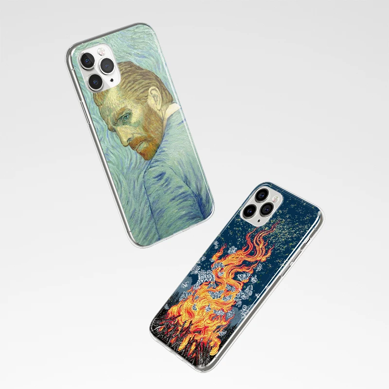 

Van Gogh Impressionist Oil Painting Phone Case For iPhone 11 12 13Pro Max XR XS X 8 7P Shockproof Soft TPU Artistic Phone Cover