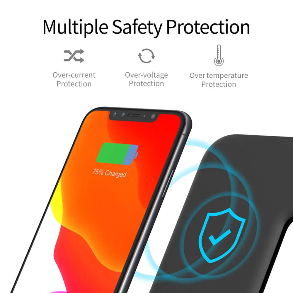 FDGAO 15W Qi Fast Wireless Charger For iPhone 12 11 XS XR X 8 Apple Watch SE 6 5 4 3 2 AirPods Pro in 1 Quick Charging Station | Мобильные