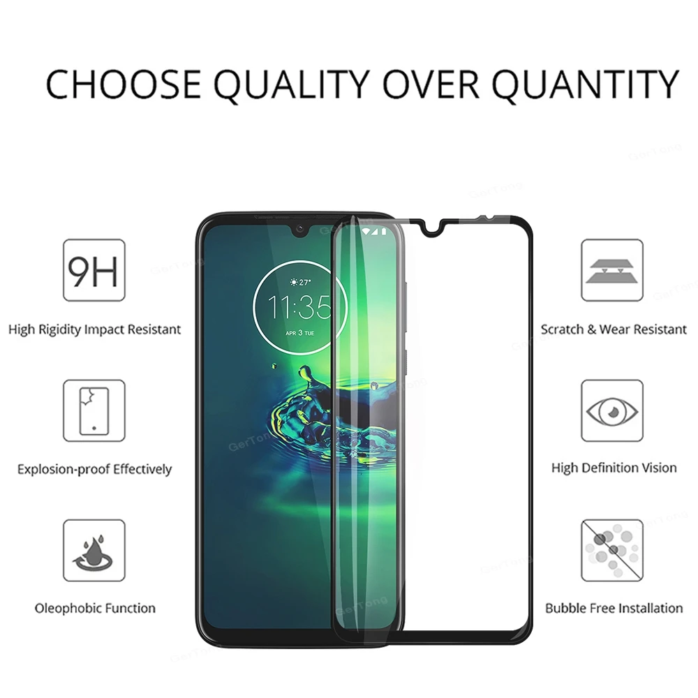 9H полное покрытие закаленное стекло для Moto G8 Play G7 Plus E6 One Макросъемка защита