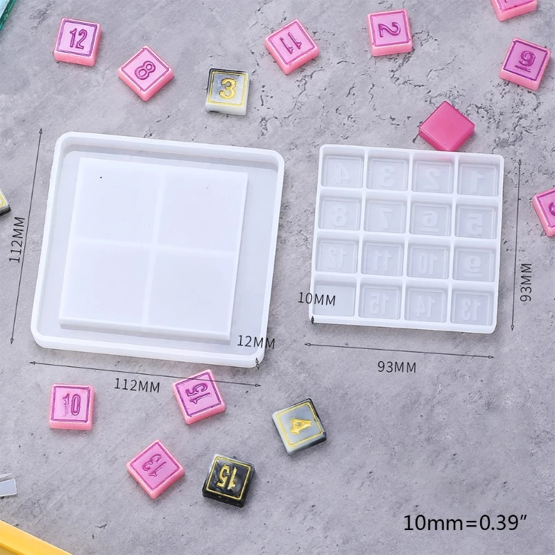 

2Pcs/Set Digital Puzzle Crystal Epoxy Resin Mold Number Puzzles Games Silicone Mould DIY Crafts Casting Tool