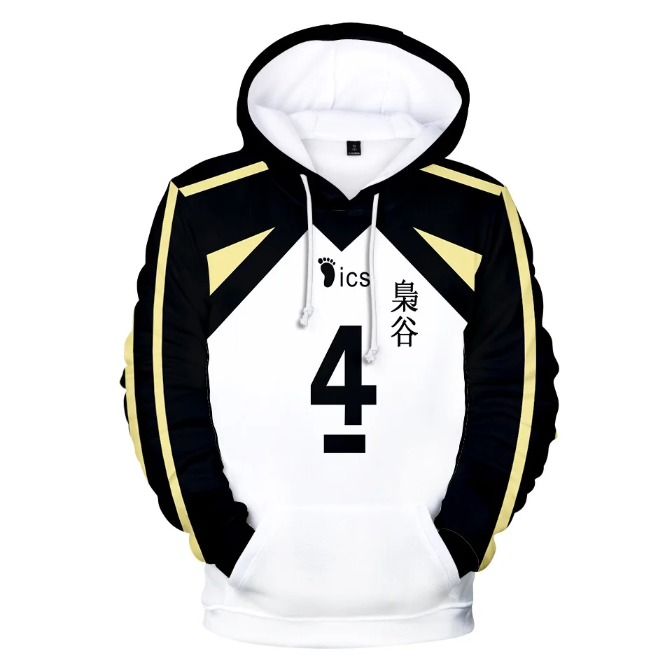 Аниме Haikyuu! Fukurodani Academy волейбольный клуб Akaashi Keiji Bokuto Koutarou унисекс 3D Толстовка с