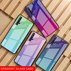 Градиентный стеклянный чехол для Huawei Honor 20 Pro, 10, 9 Lite, 8X, View 20, V20, защитный чехол для телефона с защитой от царапин