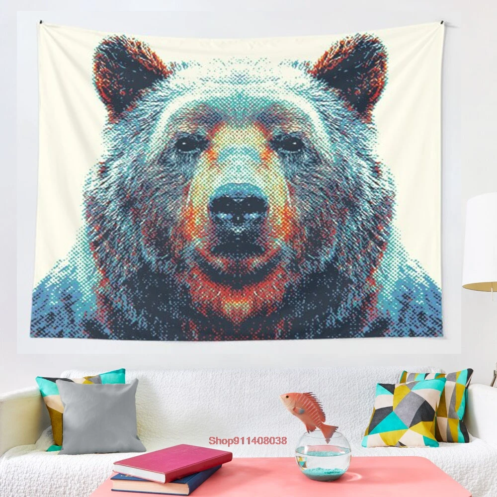 

Bear Colorful Animals tapestry wall decoration Mandala tapestry witchcraft Bohemian Hippie home decoration yoga mat