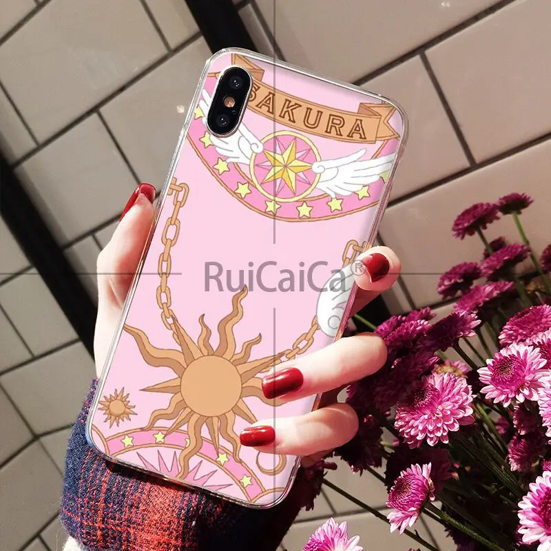 Ruicaica Cardcaptor Sakura милый аниме прозрачный мягкий чехол для телефона iPhone 6S 6plus 7 7plus 8 8Plus