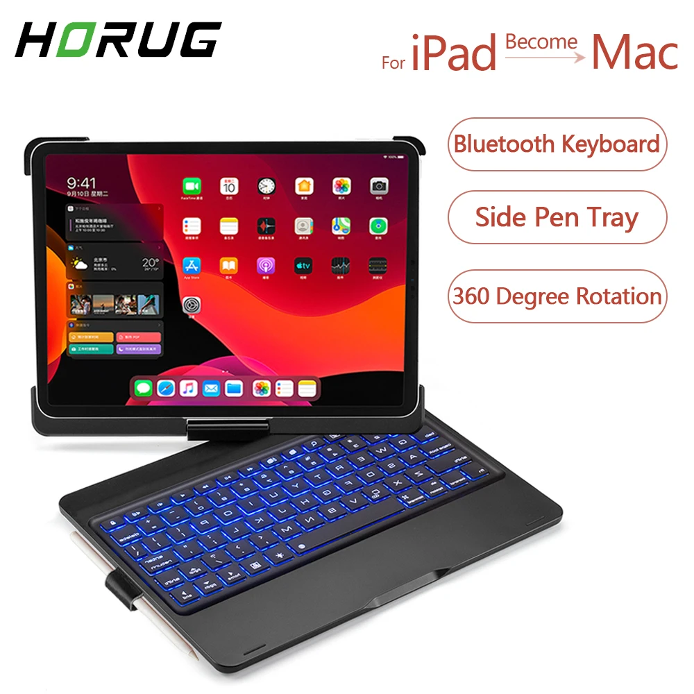 Bluetooth клавиатура с вращением на 360 градусов для iPad Pro 11 2020 чехол клавиатуры