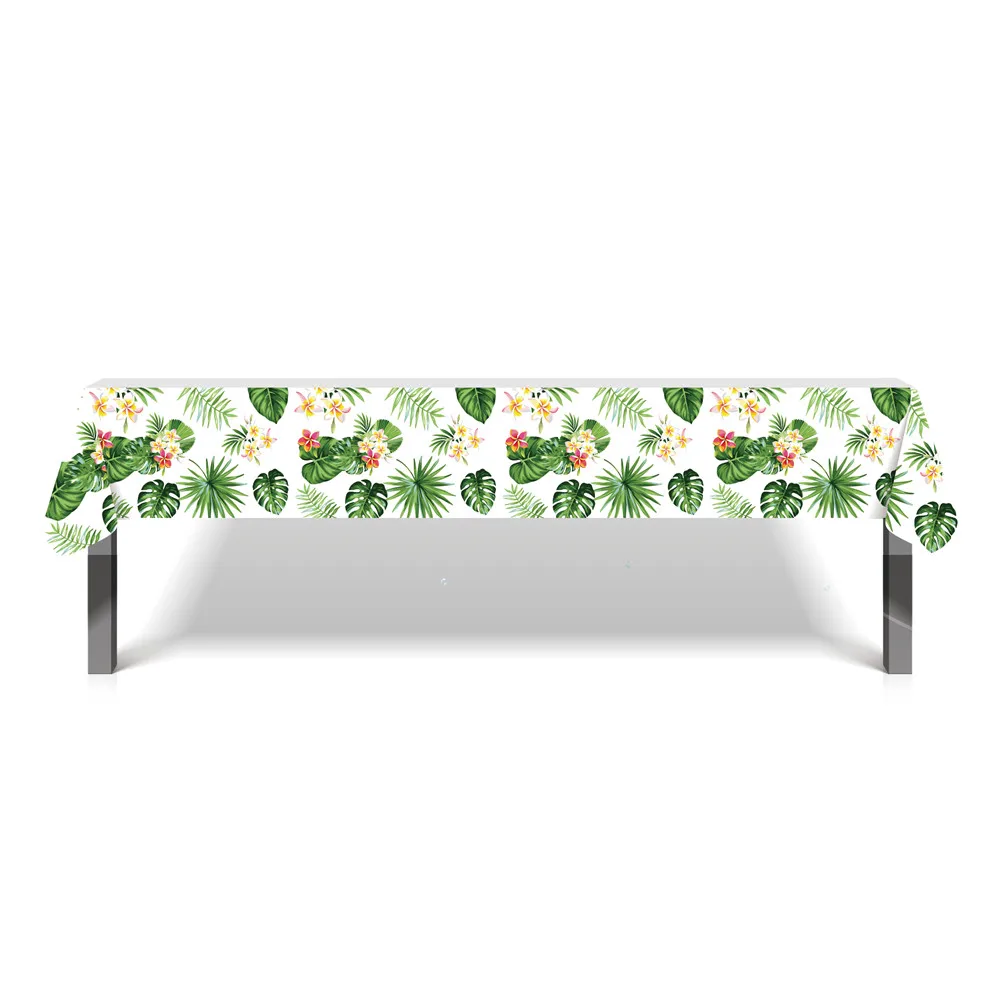 С Гавайскими цветами одноразовые Tablecover вечерние украшения детского дня рождения