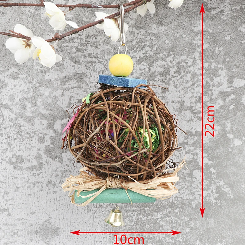

Bird Swing Toy Bird Cage Perches Swing Hanging Chewing Rattan Toy Chewing Toy