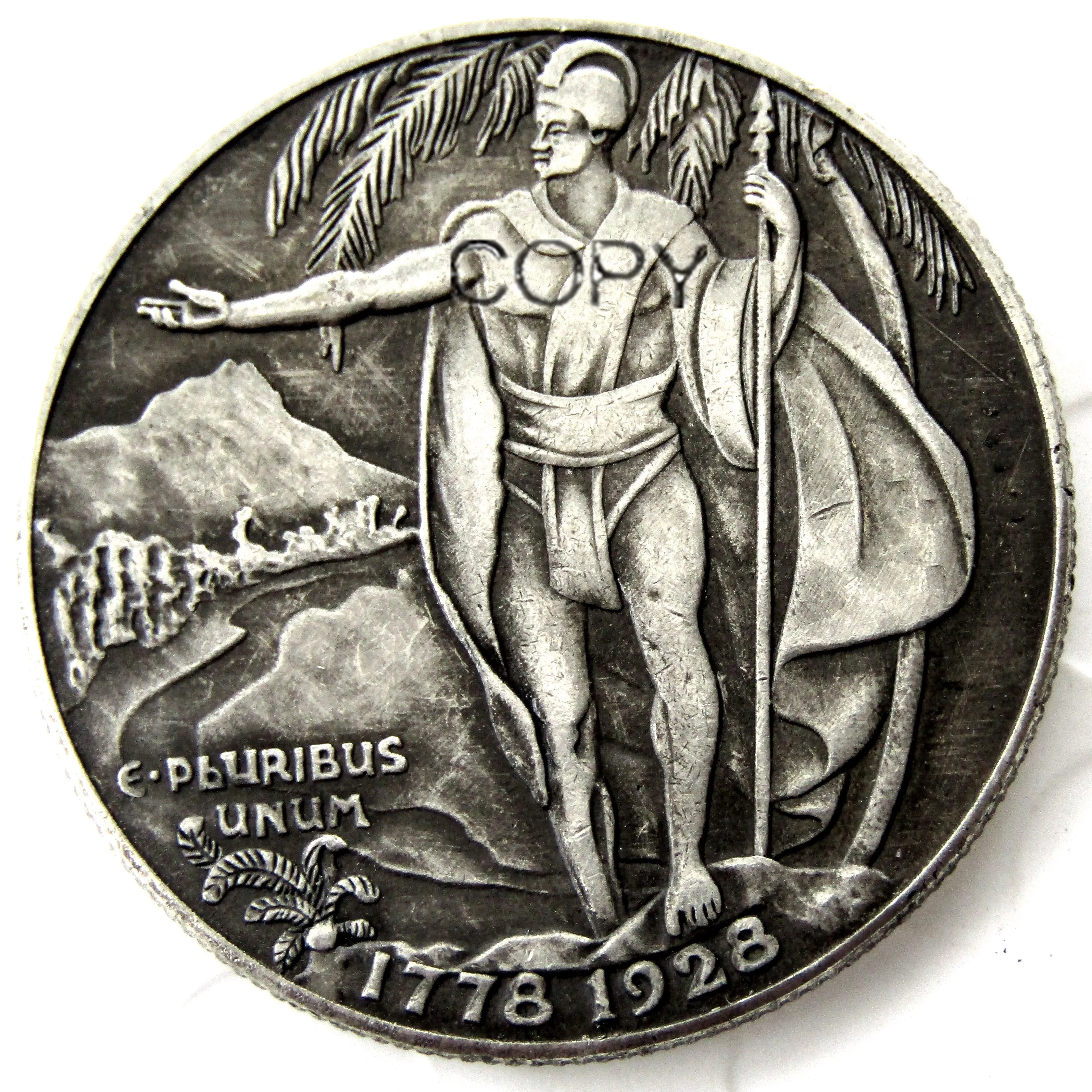 1928 Гавайская полудолларовая Посеребренная копия монеты | Дом и сад