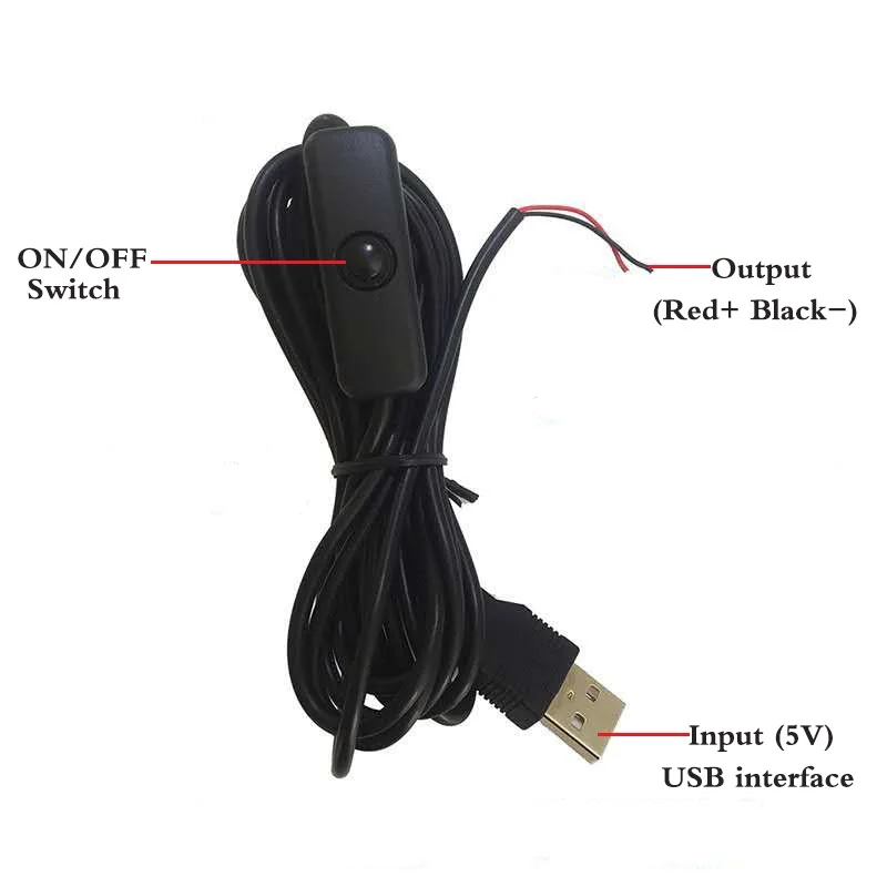 COMPSON ON/OFF USB switch wire desk lamp Cool light strip power cord monochrome panel | Обустройство дома