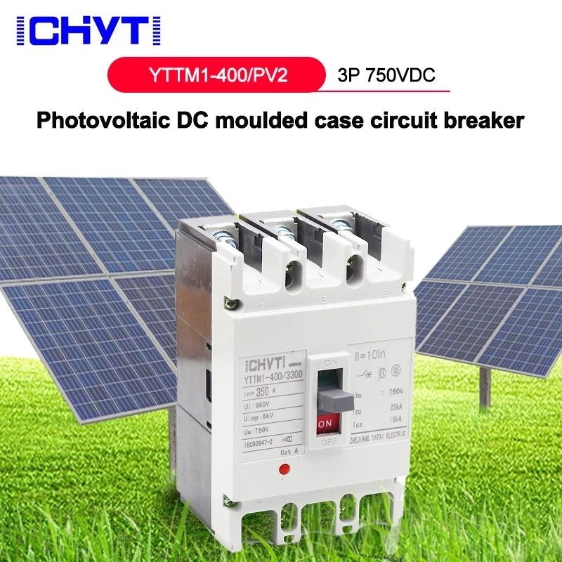 

ICHYTI YTTMI-400/PV3 Moulded Case Circuit Breaker3P 12-750V 315A 350A 400A DC MCCB Solar Battery Main Switch