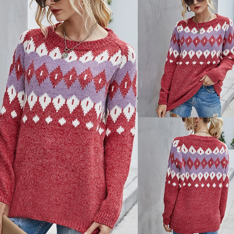 

Women's Fashion Christmas Sweater Pullover Knitwear Base Sweater