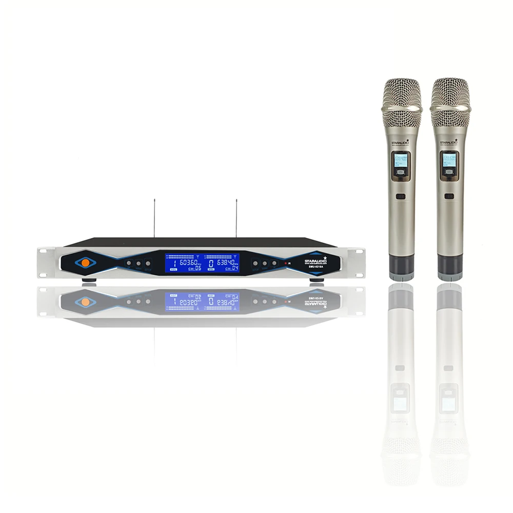 STARAUDIO Беспроводная микрофонная система профессиональный 2-канальный UHF выбор