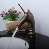 basin faucet solid brass sink mixer tap hot cold single handle lavatory crane tap antique bronze horse shape creative faucet
