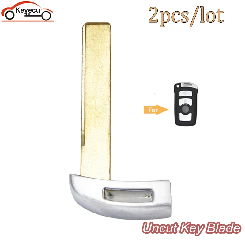 

KEYECU 2x Replacement Key Blade For BMW 7 Series E65 E66 E67 E68 745i 745Li 750i 750Li Uncut Insert Key Keyless Blank Remote