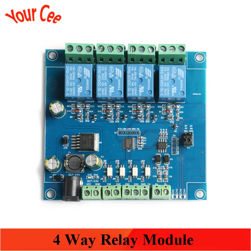 Релейный модуль Modbus 1/2/4Way RS485/TTL коммуникация RTU переключатель входной сигнал