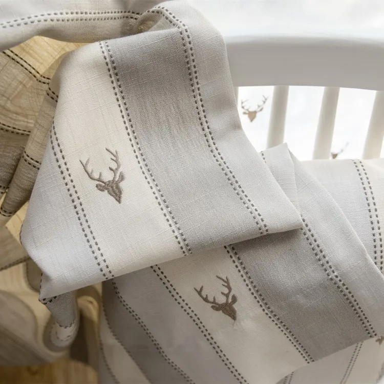 Простые современные скандинавские шторы с вышивкой в виде лося Детские
