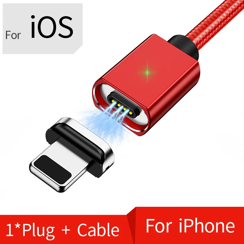 Олаф Магнитный кабель для lightning/Micro USB/type C зарядное устройство адаптер Разъем для Iphone Магнит Быстрая Зарядка Кабели для мобильных телефонов - Цвет: Red For iphone