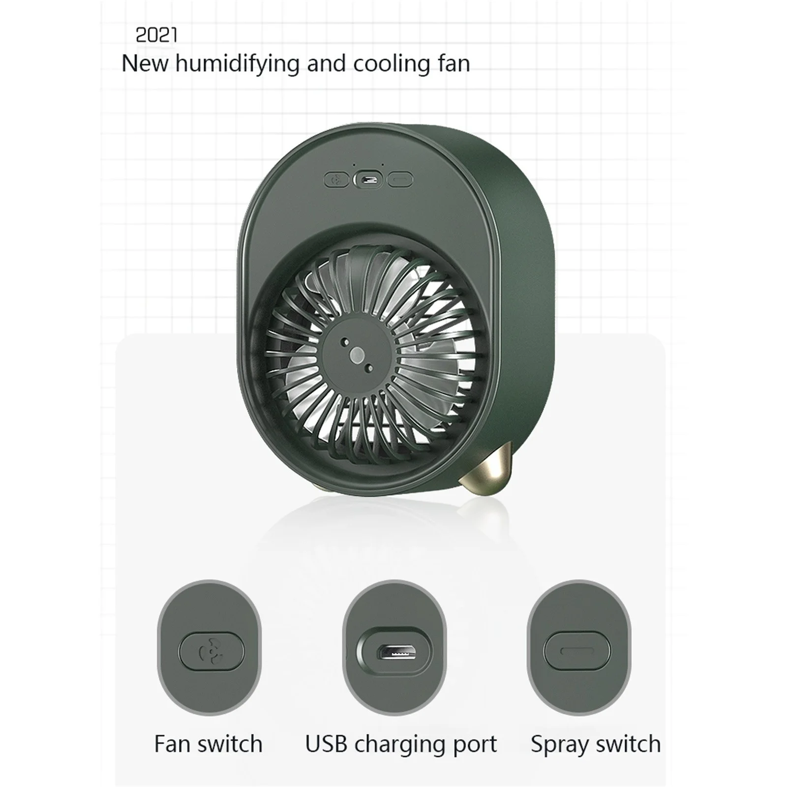 

portable air conditioner USB Air Cooler Humidifying Spray Cooling Desktop Refrigeration with 6 Colors LED #g42