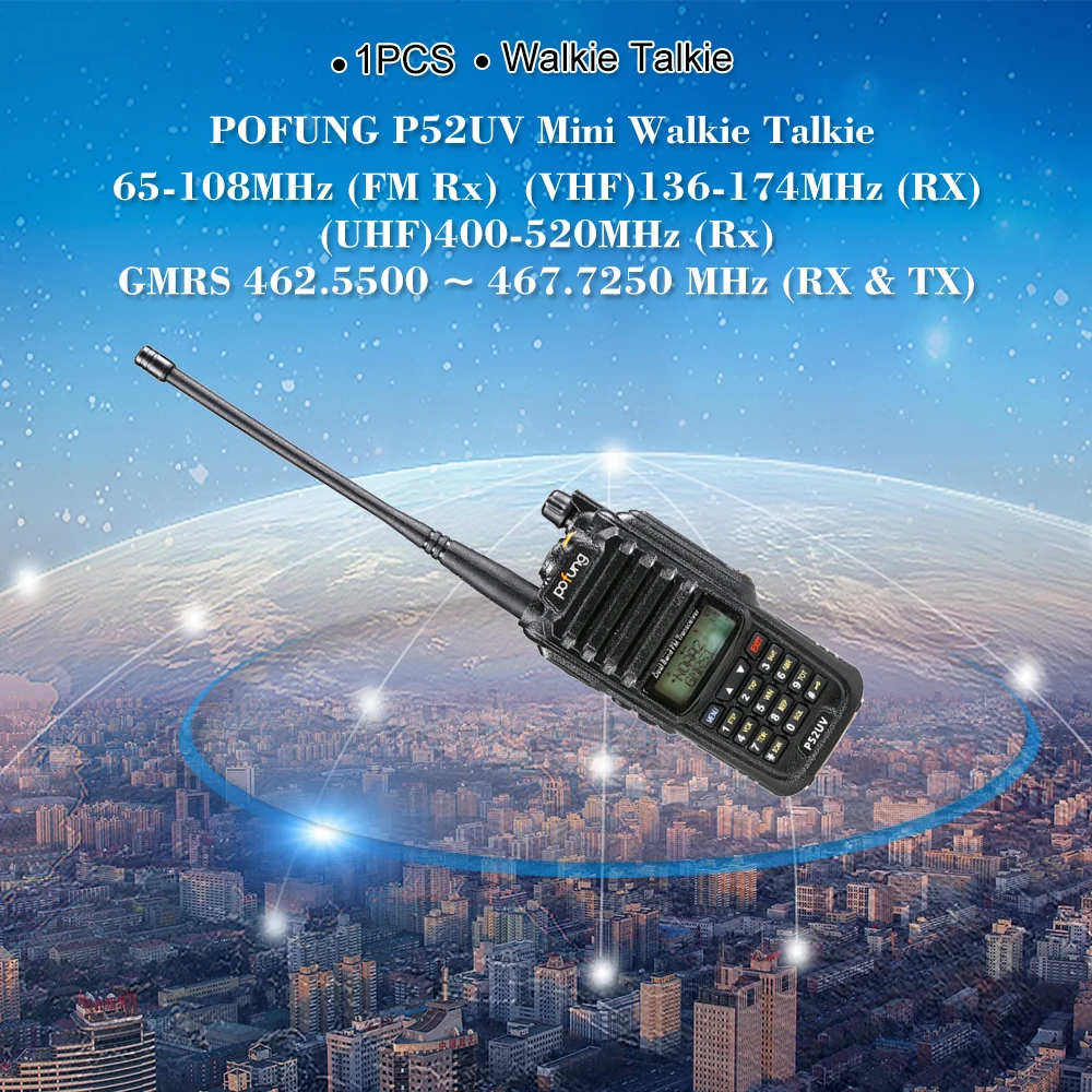 Портативная портативная рация P52UV Ручной приемопередатчик переговорное