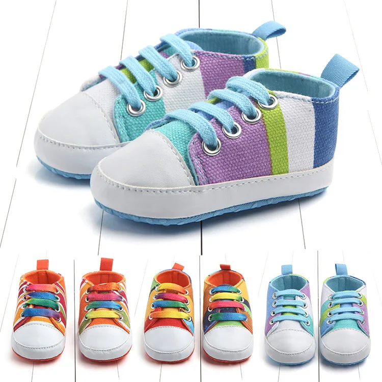 Новинка 2019 года парусиновая детская обувь в клетку с принтом для малышей