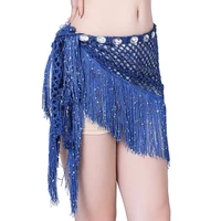 new women hip scarf for oriental dances tassel triangle belt shawl chiffon hand kerchief tassel embellishment