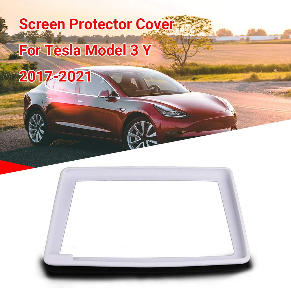 

Sunshade Screen Protector Silicone Center Control Display Screen Dust Cover Frame For Tesla Model 3 Y 2017-2021 Car Accessories