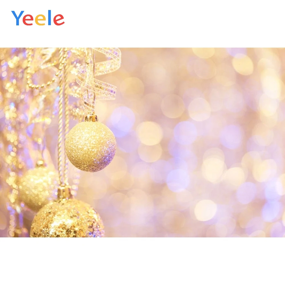 Рождественский фон Yeele с изображением золотого шара осветительный