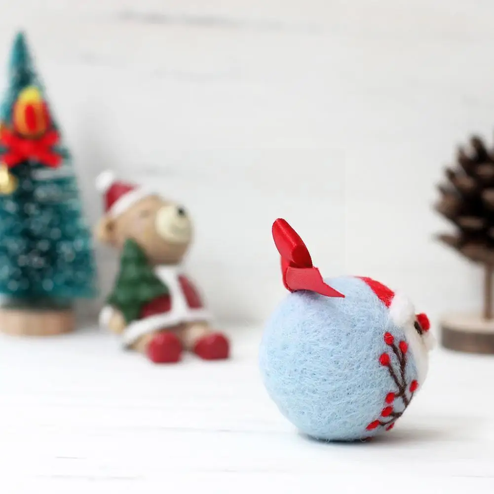 

Рождественская Шерсть Войлок сделай сам материал упаковка валяние Diy мяч игрушки посылка шерсть брелок серия R2f9