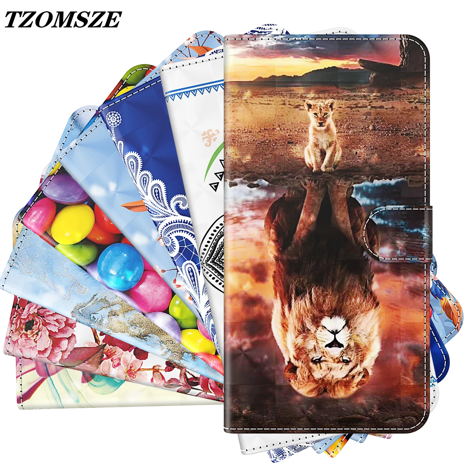 

Luxury Leather Phone Case for Nokia 3.2 7.2 6.2 2.3 1.3 Wallet Cover Kickstand Cute Pattern Full Protection Flip Coque Etui