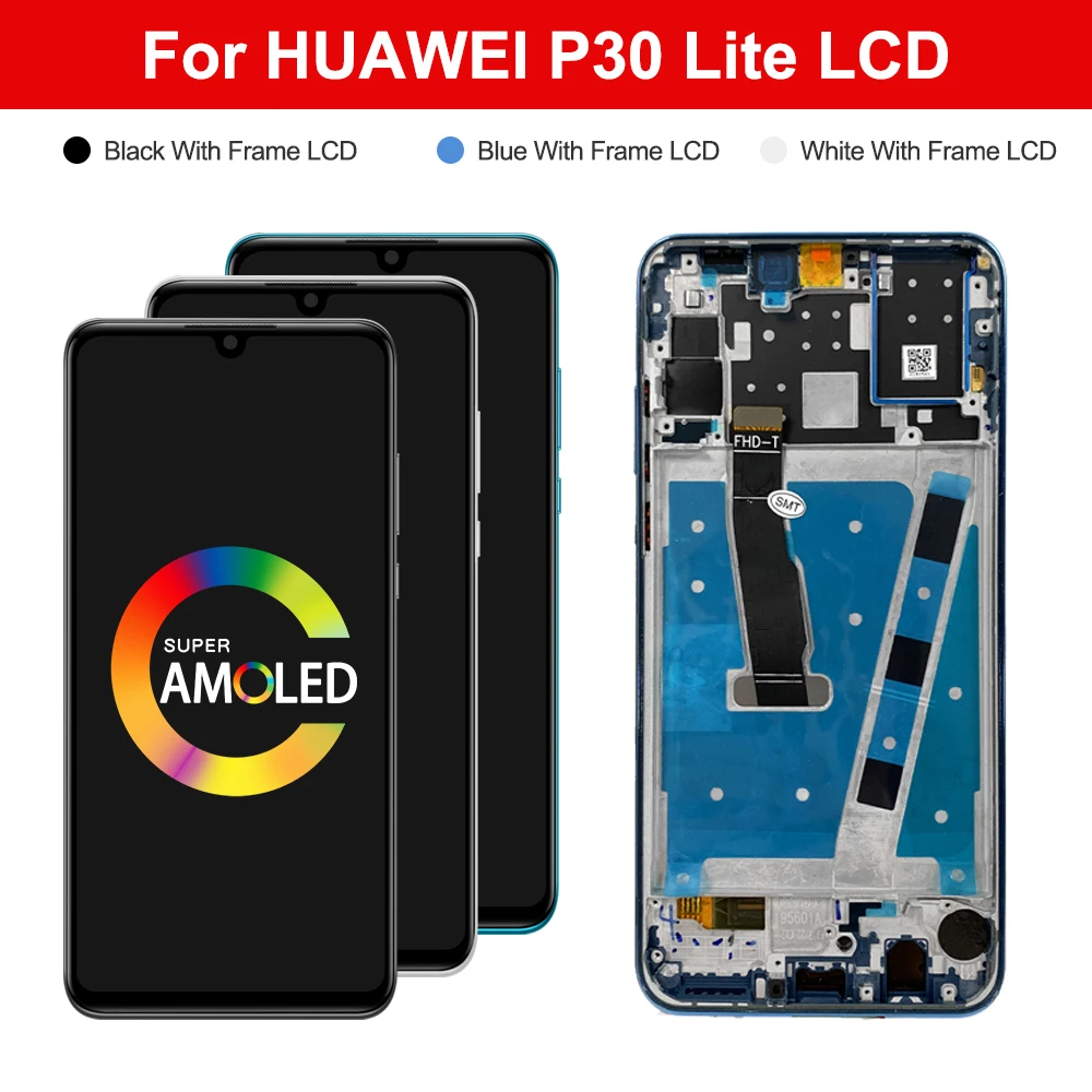 Оригинальный ЖК дисплей 6 15 дюйма для Huawei P30 Lite/ Nova 4E сенсорный экран дигитайзер в